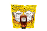 Spoonfed Granola and Honey bundle features two 11oz bags of our Legendary Granola with a 16oz bottle of Feebee's raw, unfiltered honey harvested right here in Southeastern North Carolina